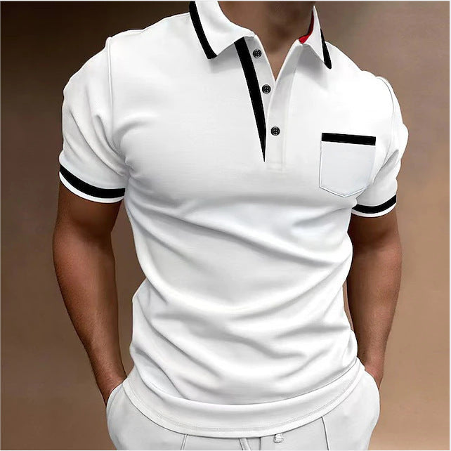 Men's Slim Fit Casual Polo Shirt – Modern Polo Shirt with Contrast Details for Everyday & Leisure