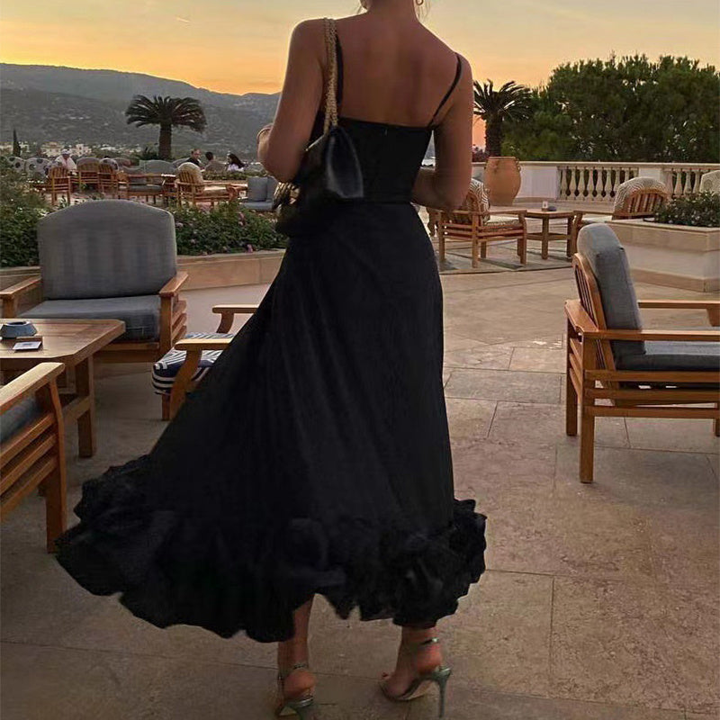 Emma – A-line skirt with large three-dimensional flowers for women