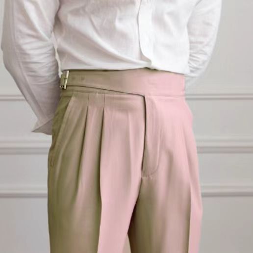 Herren High-Waist Bundfaltenhose – Eleganter Business- und Freizeitstil mit verstellbarem Bund