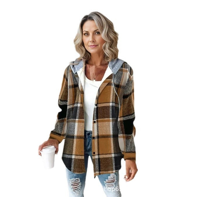 Shannon – Damen Wolljacke im großen Karo-Stil