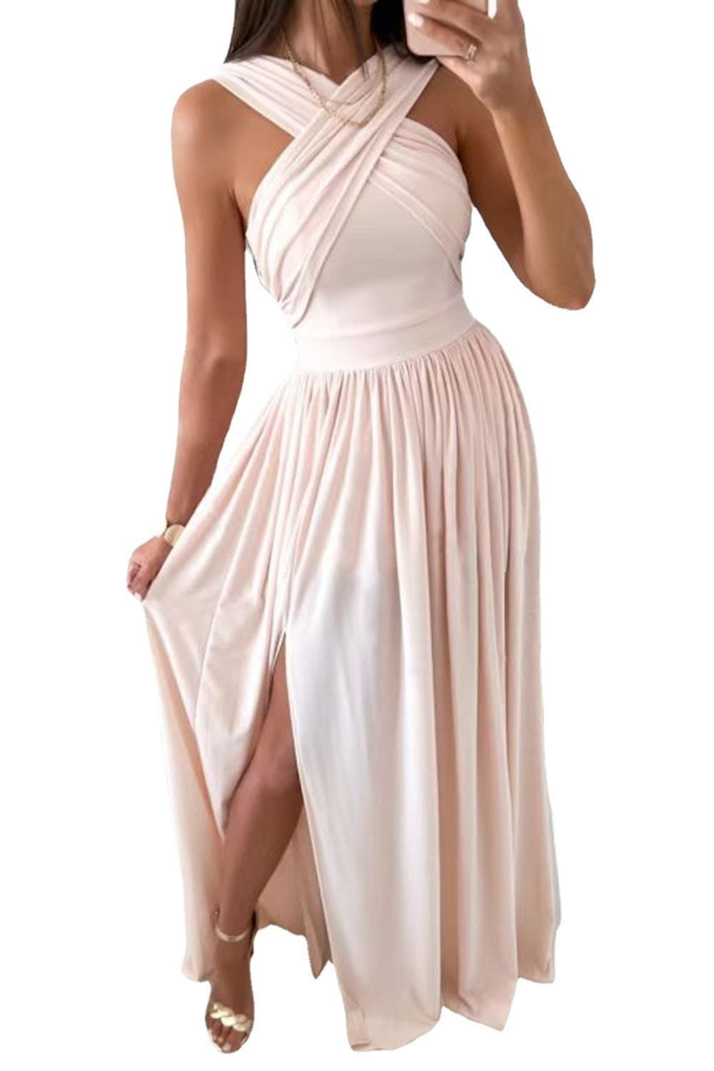 Catherine – Ärmelloses Kleid mit Nackenhängung