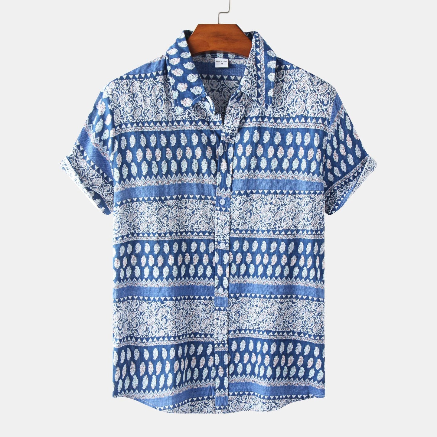 Herren Vintage Kurzarmhemd mit Blumenmuster – Lässiges Sommerhemd für Freizeit und Urlaub