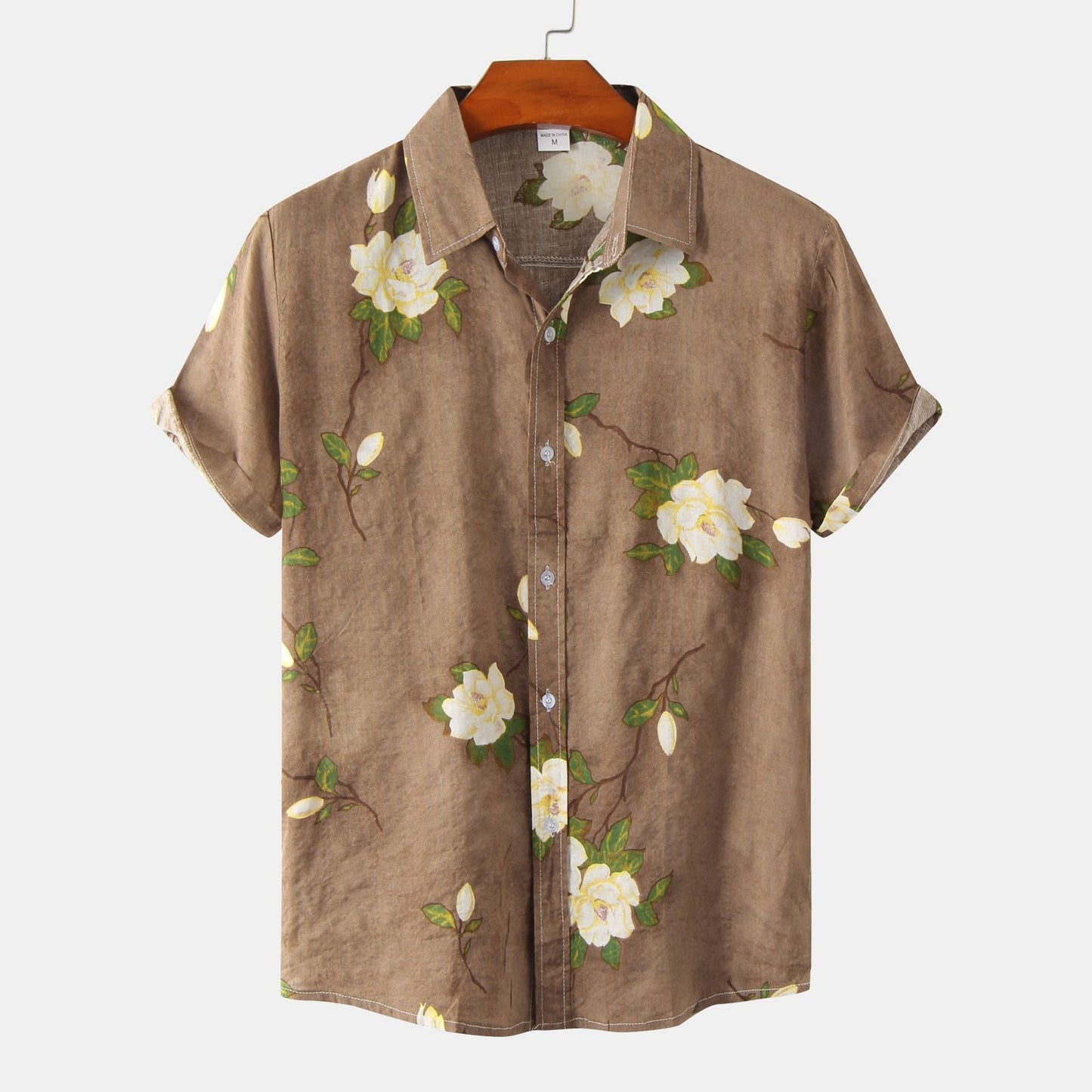 Herren Vintage Kurzarmhemd mit Blumenmuster – Lässiges Sommerhemd für Freizeit und Urlaub