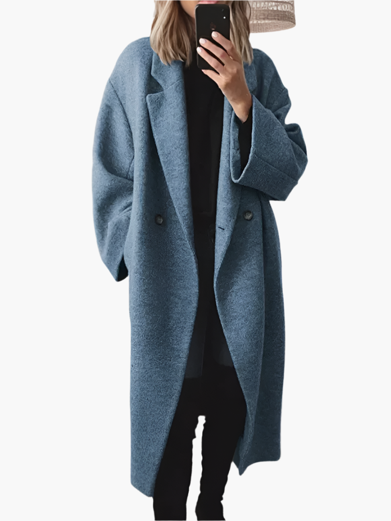 Damen Klassischer Langer Wintermantel – Eleganter Übergangs- und Winterstil