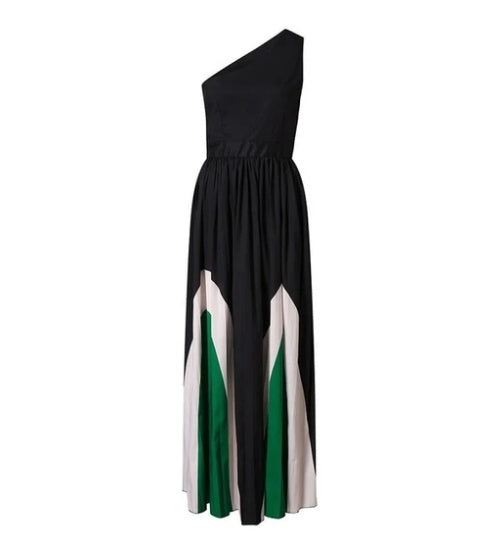 Georgina – Maxi dress without straps with contrasting colors