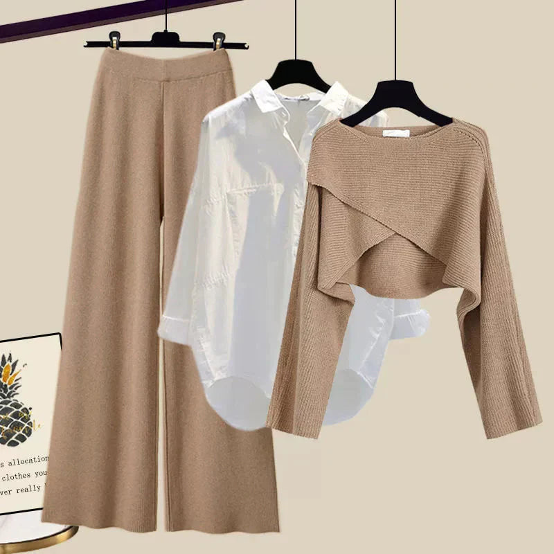 Damen Dreiteiliges Langarmset – Modernes Freizeit-Outfit für Alltag und Zuhause