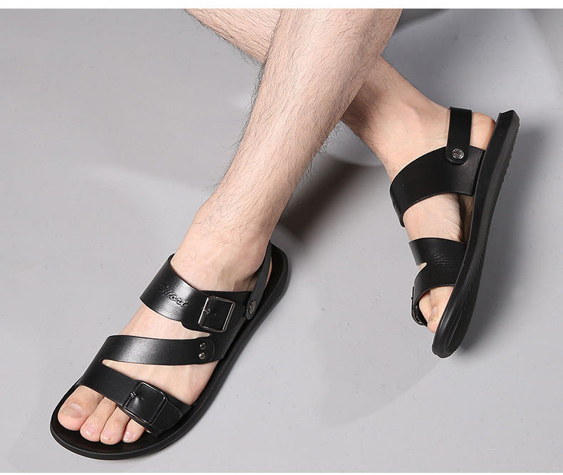 Tony – Sandalen aus Spaltleder mit Schnalle
