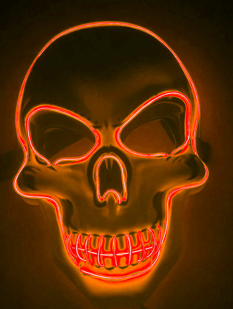 Halloween LED Glowing Skull Mask for Adults – Perfect for Costume Parties & Spooky Decorations