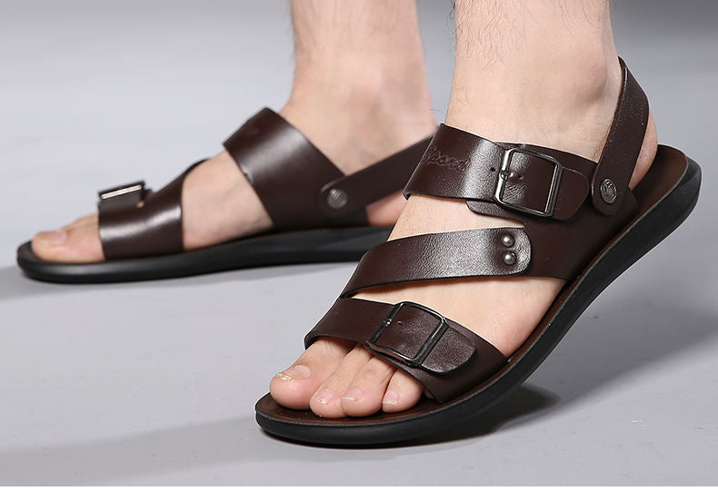 Tony – Sandalen aus Spaltleder mit Schnalle