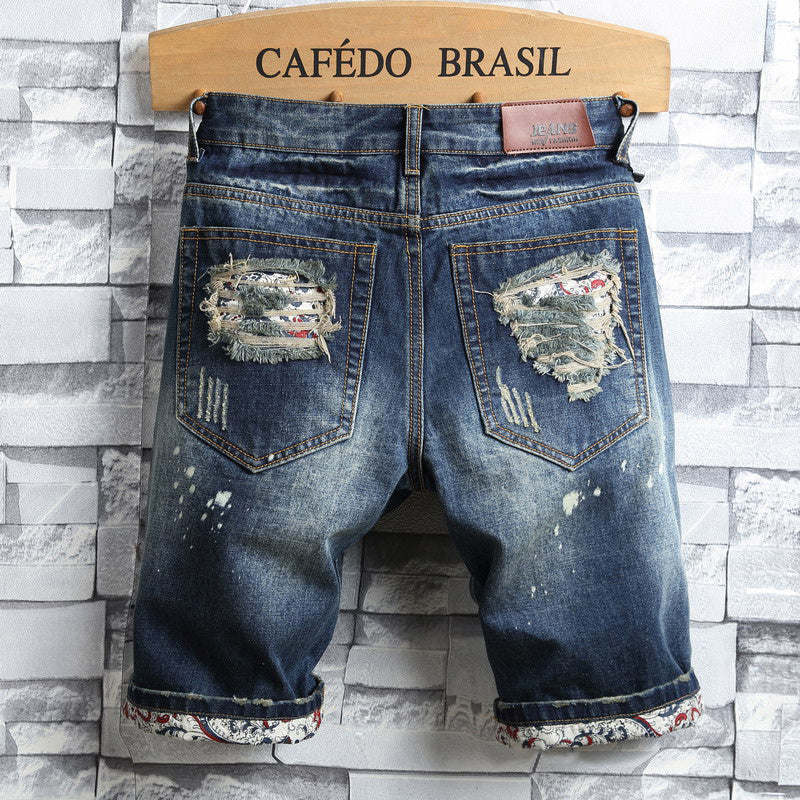 Wayne – Perforierte Denim-Shorts für Herren