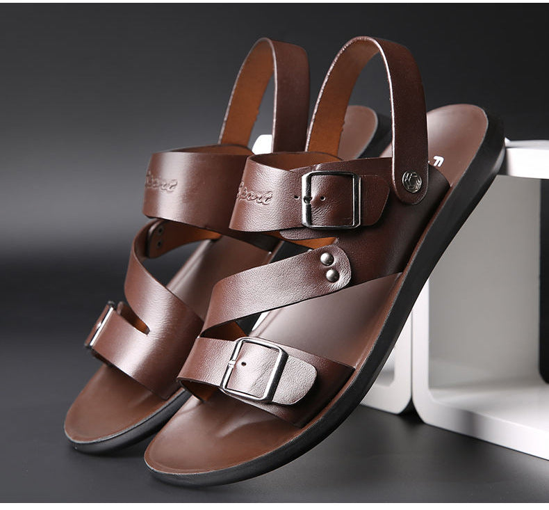 Tony – Sandalen aus Spaltleder mit Schnalle