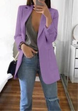 Georgina – Slim women's blazer with solid color design