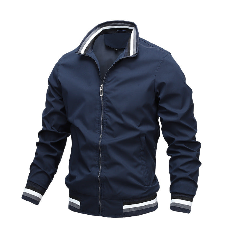 Men's Casual Bomber Jacket with Stand-up Collar – Modern Street Style and Comfort for Everyday and Leisure