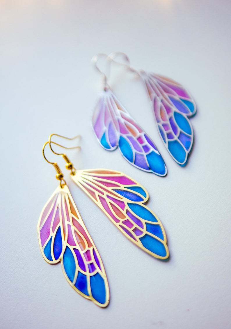 Lauren – Bunte Schmetterling Ohrringe mit Gradient-Farben