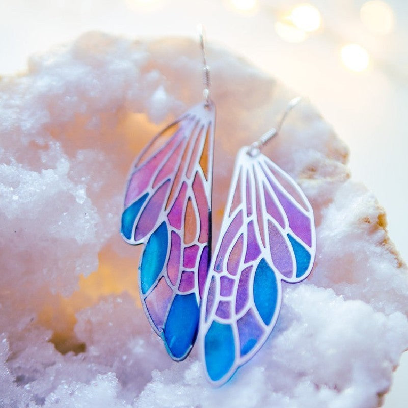 Lauren – Bunte Schmetterling Ohrringe mit Gradient-Farben