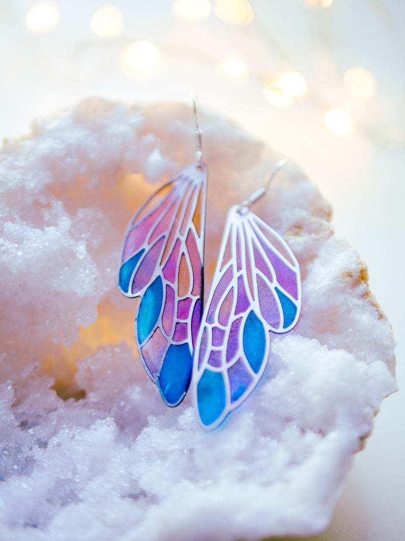 Lauren – Bunte Schmetterling Ohrringe mit Gradient-Farben