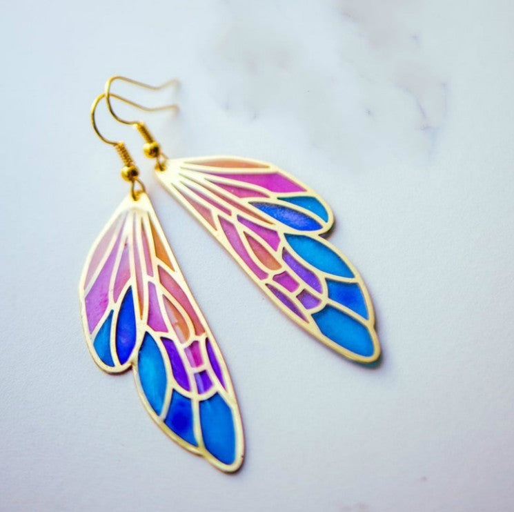 Lauren – Bunte Schmetterling Ohrringe mit Gradient-Farben