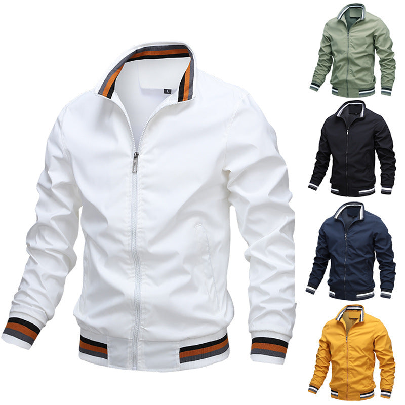 Men's Casual Bomber Jacket with Stand-up Collar – Modern Street Style and Comfort for Everyday and Leisure