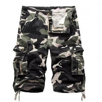Tom – Camo Bedruckte Cargo Shorts in Kniehöhe
