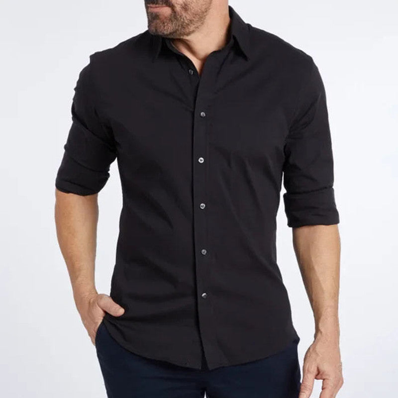 Glenn – Long-sleeve zipper shirt with button design and fashionable collar for men