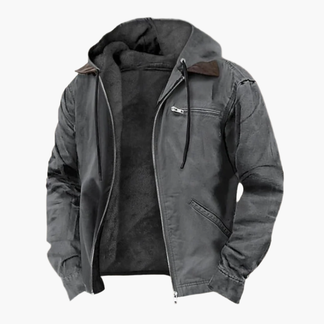 Men's outdoor jacket with hood and zipper – casual transitional jacket for everyday and leisure use