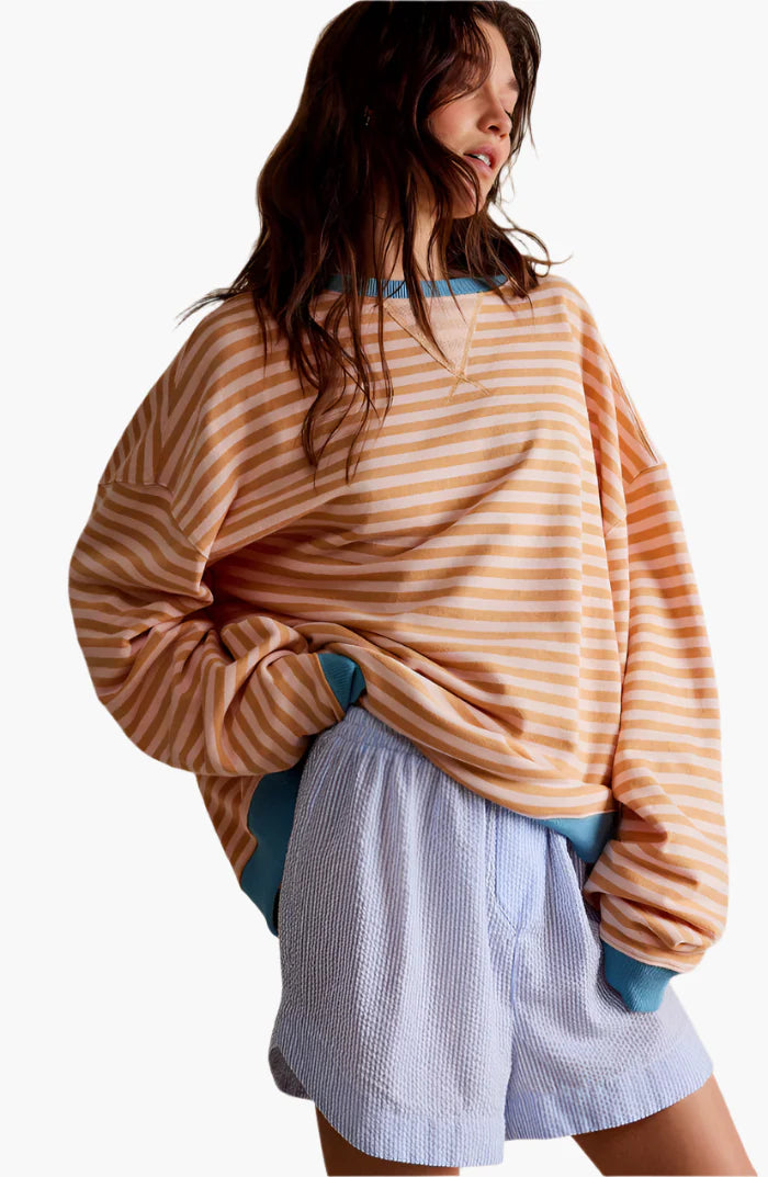 Damen Oversized Streifenpullover für Herbst – Lässiger, gemütlicher Sweater für Alltag & Freizeit