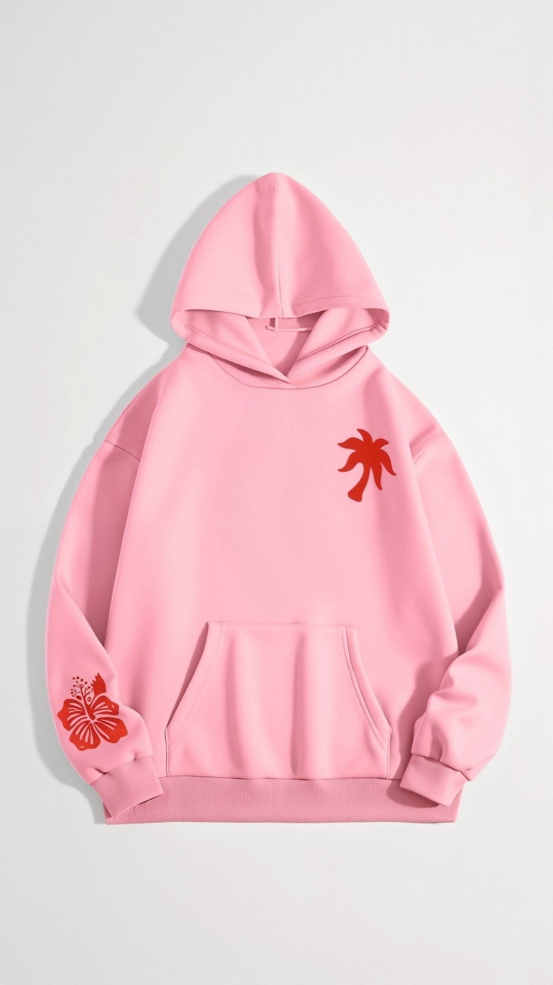 Damen Freizeit Oversize Hoodie mit tropischer Stickerei – Moderner Kapuzenpullover für Alltag und Urlaub