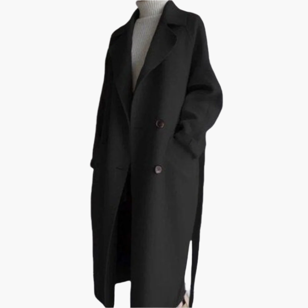 Damen Eleganter Wintermantel – Lange Klassische Übergangsjacke für kalte Tage