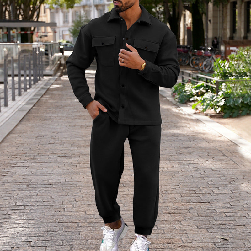 Jamie – Slim Single-Breasted Suit in Solid Color Design for Men