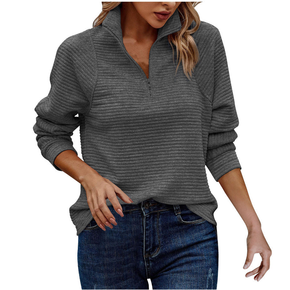 Spencer – Lockere Pullover mit Schlangenknochen-Muster und Stehkragen
