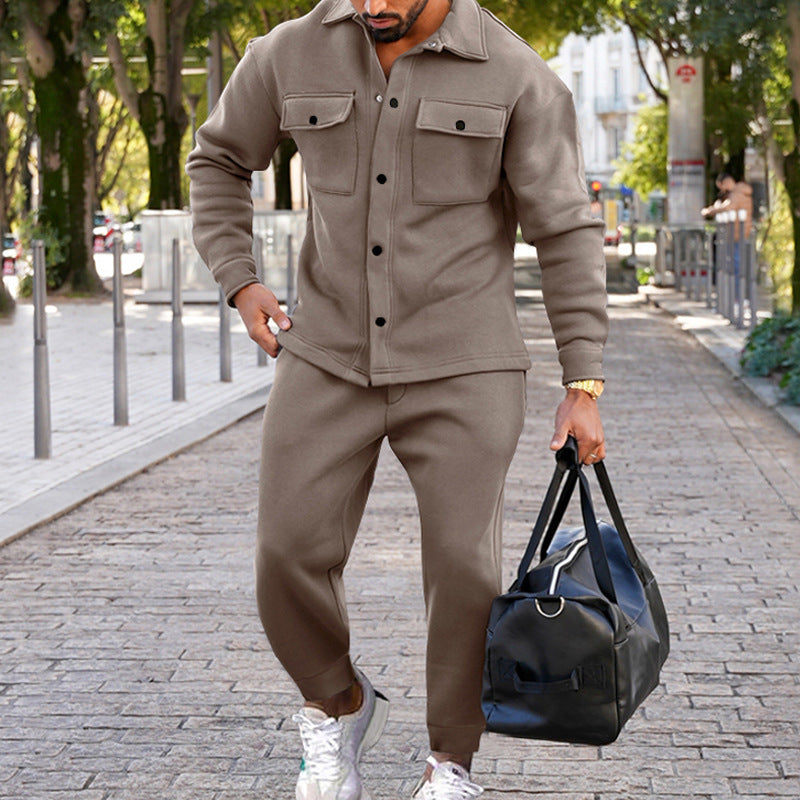 Jamie – Slim Single-Breasted Suit in Solid Color Design for Men