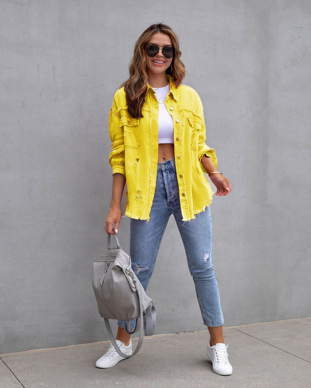 Wendy – Modisches Ripped Shirt-Jacke für Frauen im Herbst und Frühling