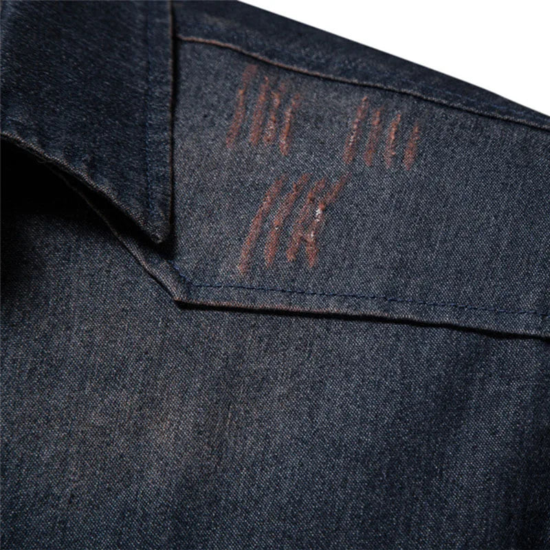 Gareth – Long-sleeved men's shirt made of elastic denim