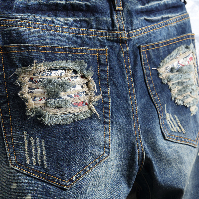 Wayne – Perforierte Denim-Shorts für Herren
