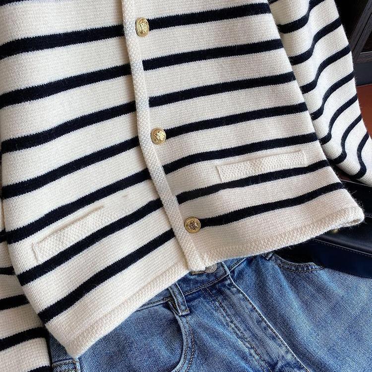 Abigail – Gestreifter Strickcardigan für Damen