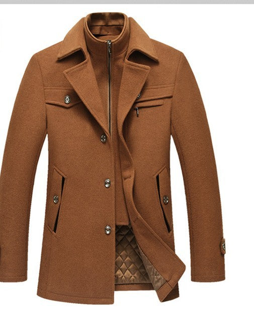 Kenneth – Slim men's wool coat for winter with detachable collar