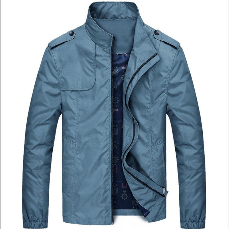 Men's casual jacket slim fit with stand-up collar – fashionable transitional coat for everyday & outdoor