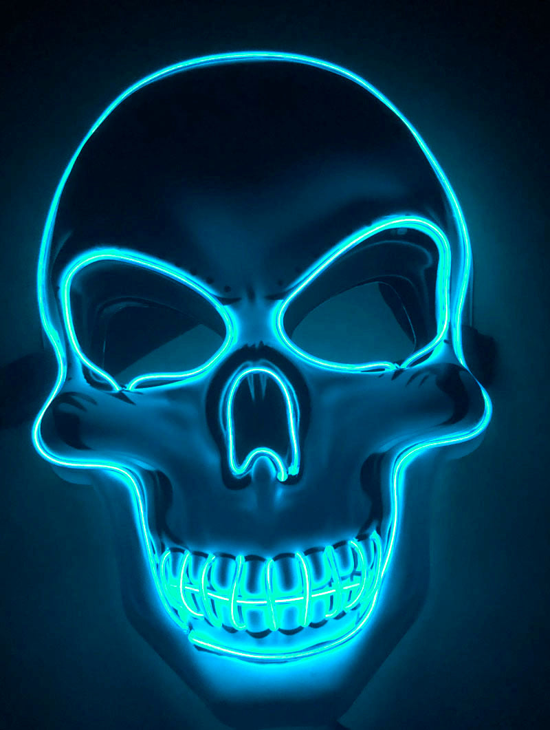 Halloween LED Glowing Skull Mask for Adults – Perfect for Costume Parties & Spooky Decorations