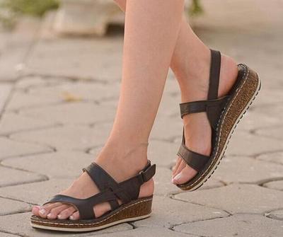 Damen Komfort Keilsandalen für Alltag und Freizeit – Modische Sommerschuhe mit Klettverschluss