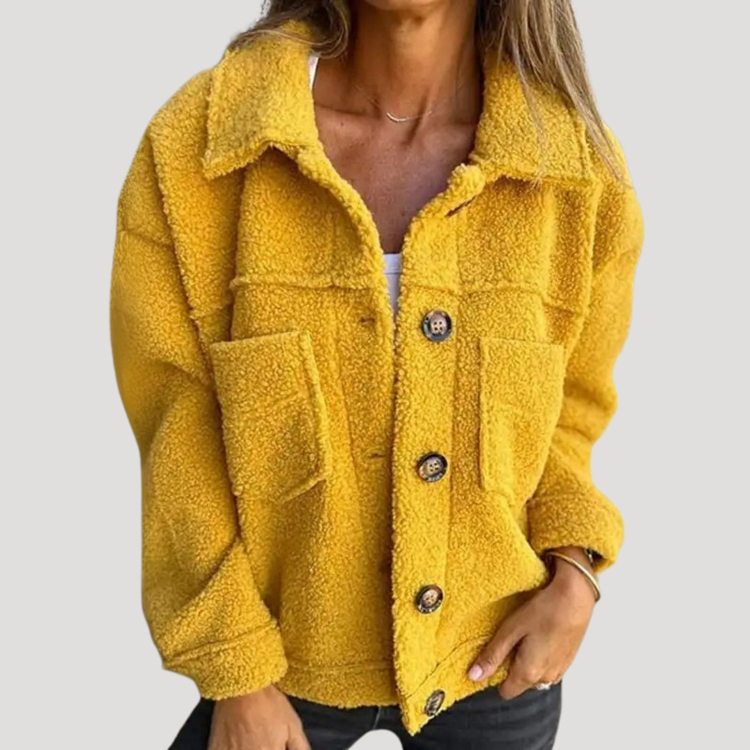 Damen Teddy Fleece Jacke – Modische Sherpa Übergangsjacke für Alltag und Freizeit