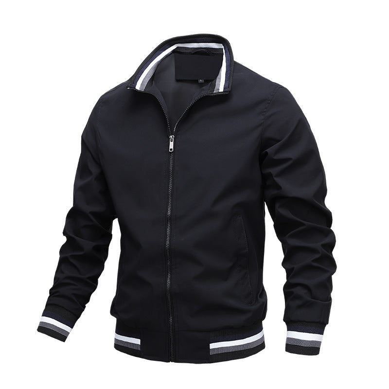 Men's Casual Bomber Jacket with Stand-up Collar – Modern Street Style and Comfort for Everyday and Leisure