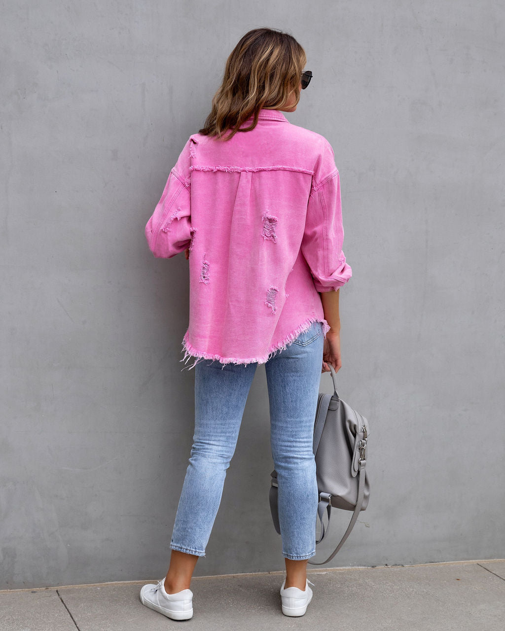 Wendy – Modisches Ripped Shirt-Jacke für Frauen im Herbst und Frühling