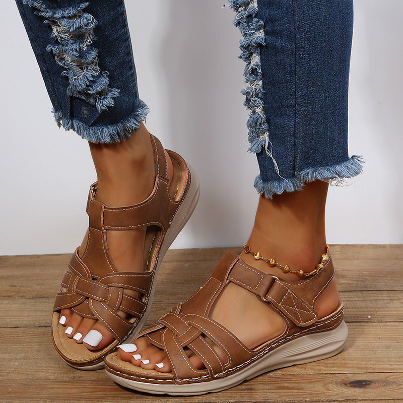 Amanda – Vintage Wedge Sandalen in Übergrößen