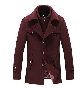 Kenneth – Slim men's wool coat for winter with detachable collar