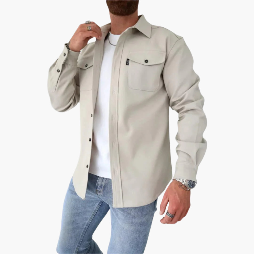 Herren Overshirt Jacke – Modernes Button-Through Design für Casual & Smart Looks
