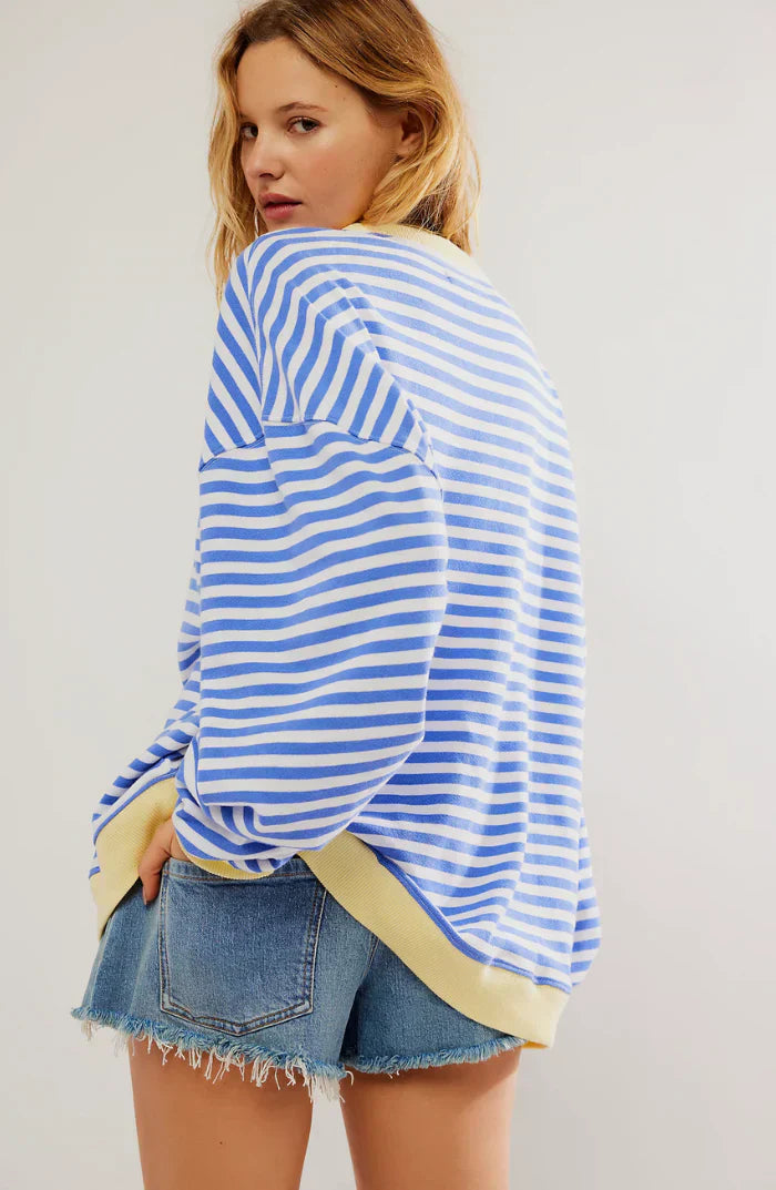 Damen Oversized Streifenpullover für Herbst – Lässiger, gemütlicher Sweater für Alltag & Freizeit