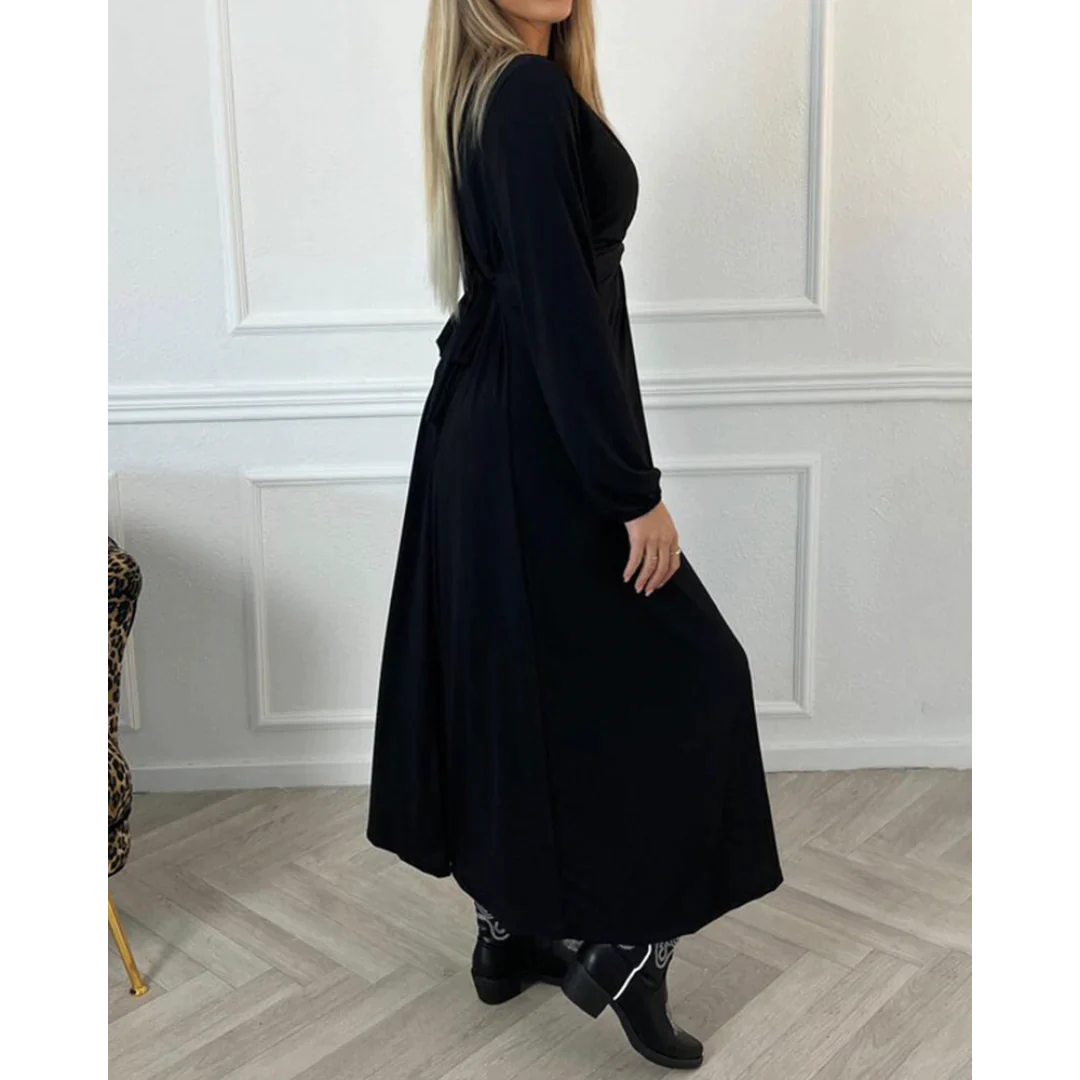 Francesca – Langärmeliges Einfarbiges Damenkleid