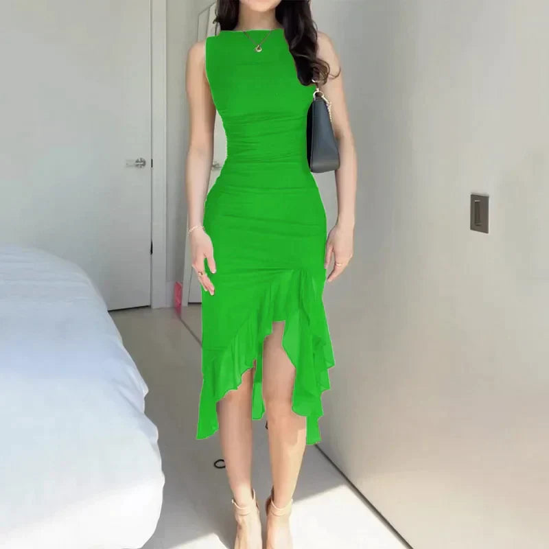 Mary – Plissiertes Rückenfreies Kleid