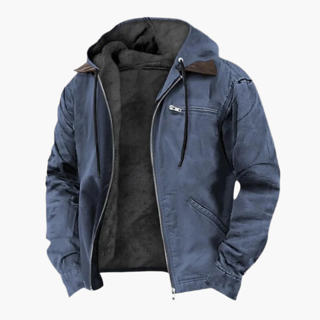 Men's outdoor jacket with hood and zipper – casual transitional jacket for everyday and leisure use
