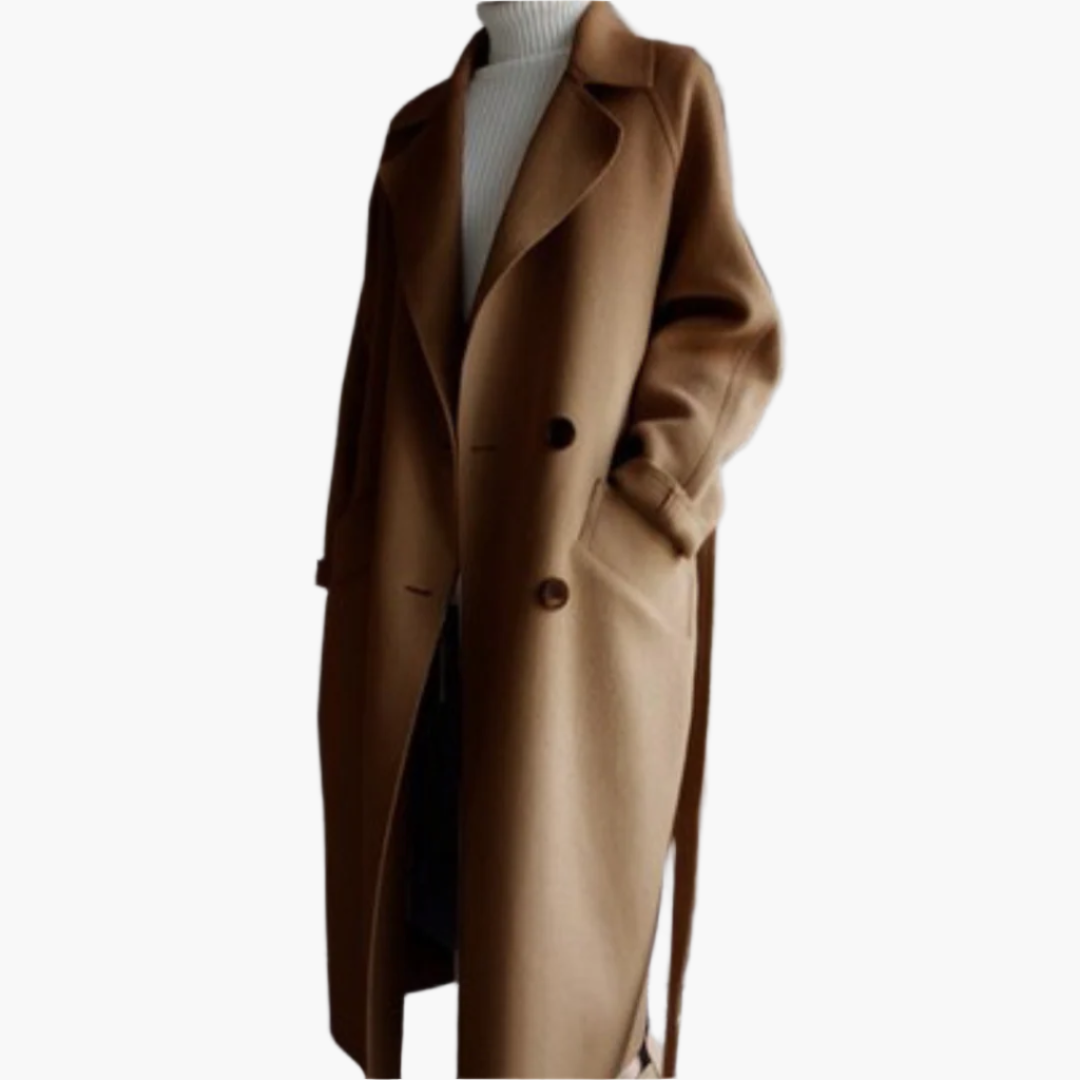 Damen Eleganter Wintermantel – Lange Klassische Übergangsjacke für kalte Tage